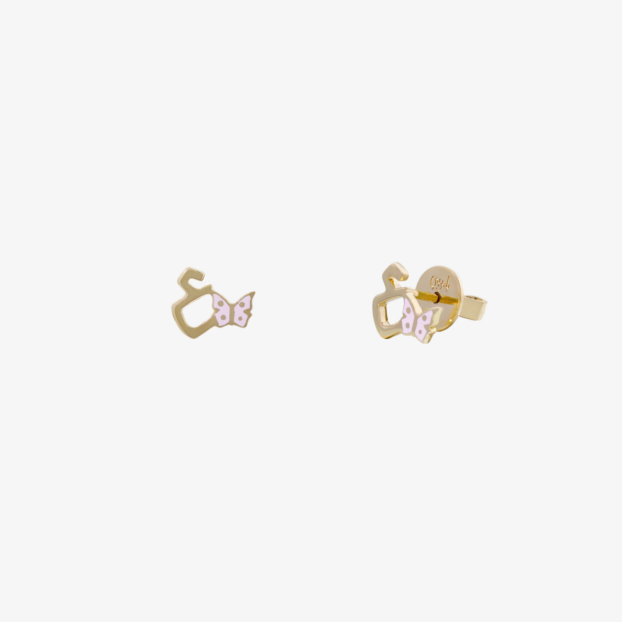 TINY BLING - 18K Gold & Enamel Letter Earrings