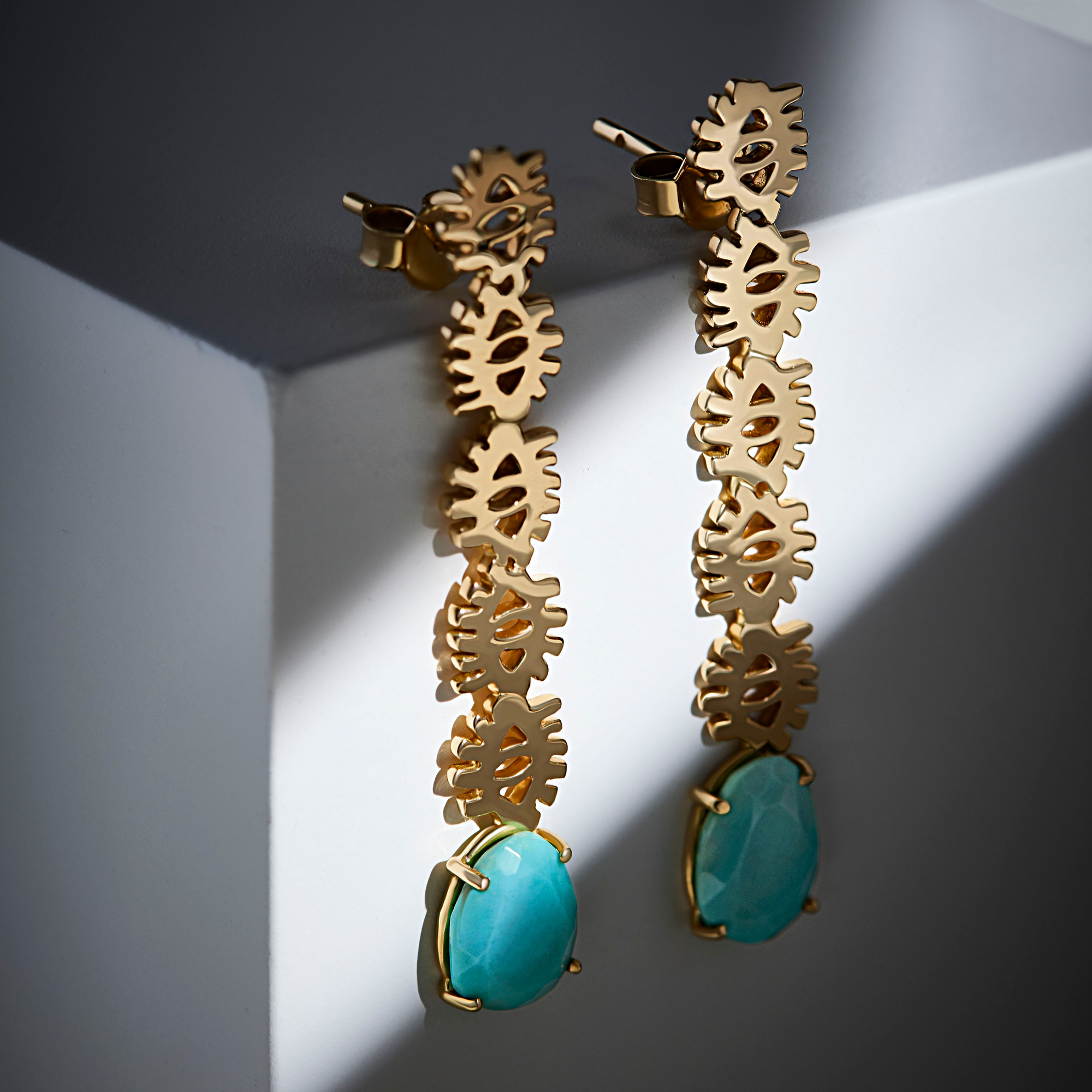 YA EIN - 18K Gold & Turquoise Earrings