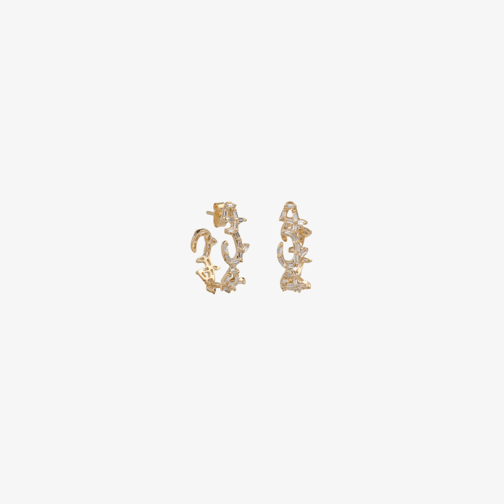 HOBB — 18K Gold “Love” Hoop Earrings