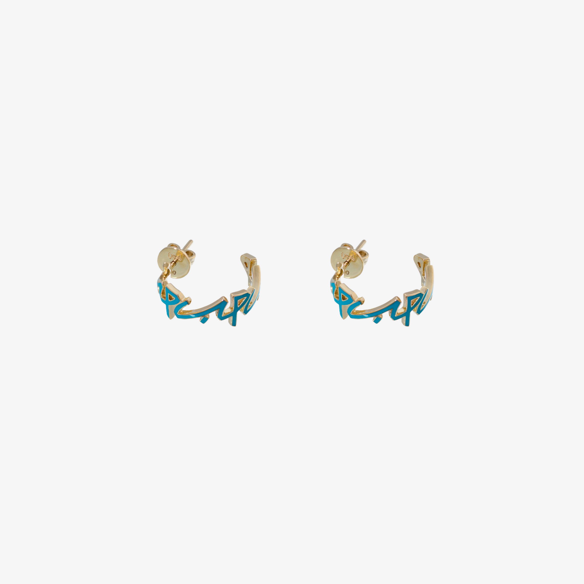 HOBB - Gold & Enamel "Love" Earrings