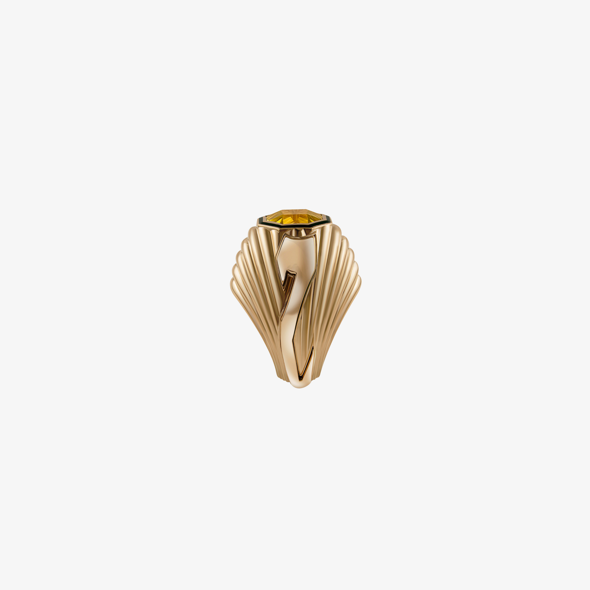 TAIM - Gold, Enamel & Peridot Stone "Love" Ring