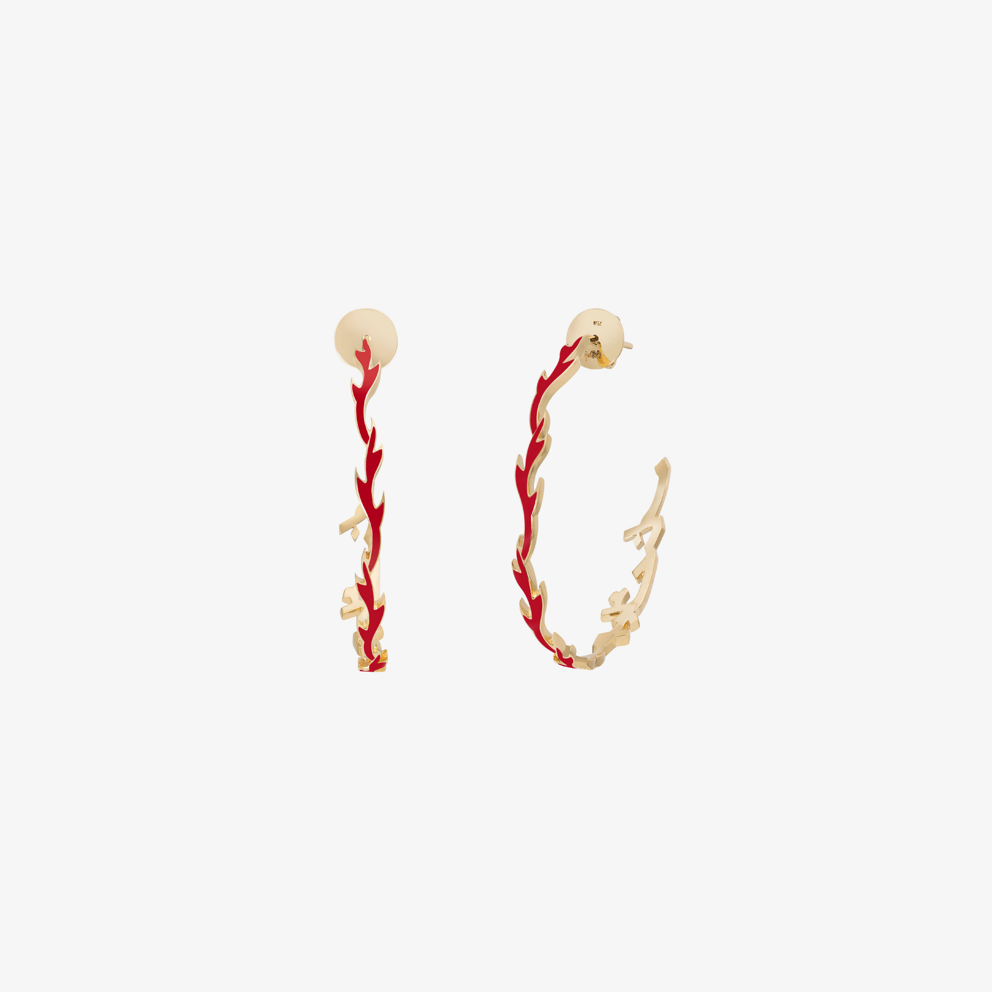HOBB - 18K Gold & Enamel Hoop Earrings