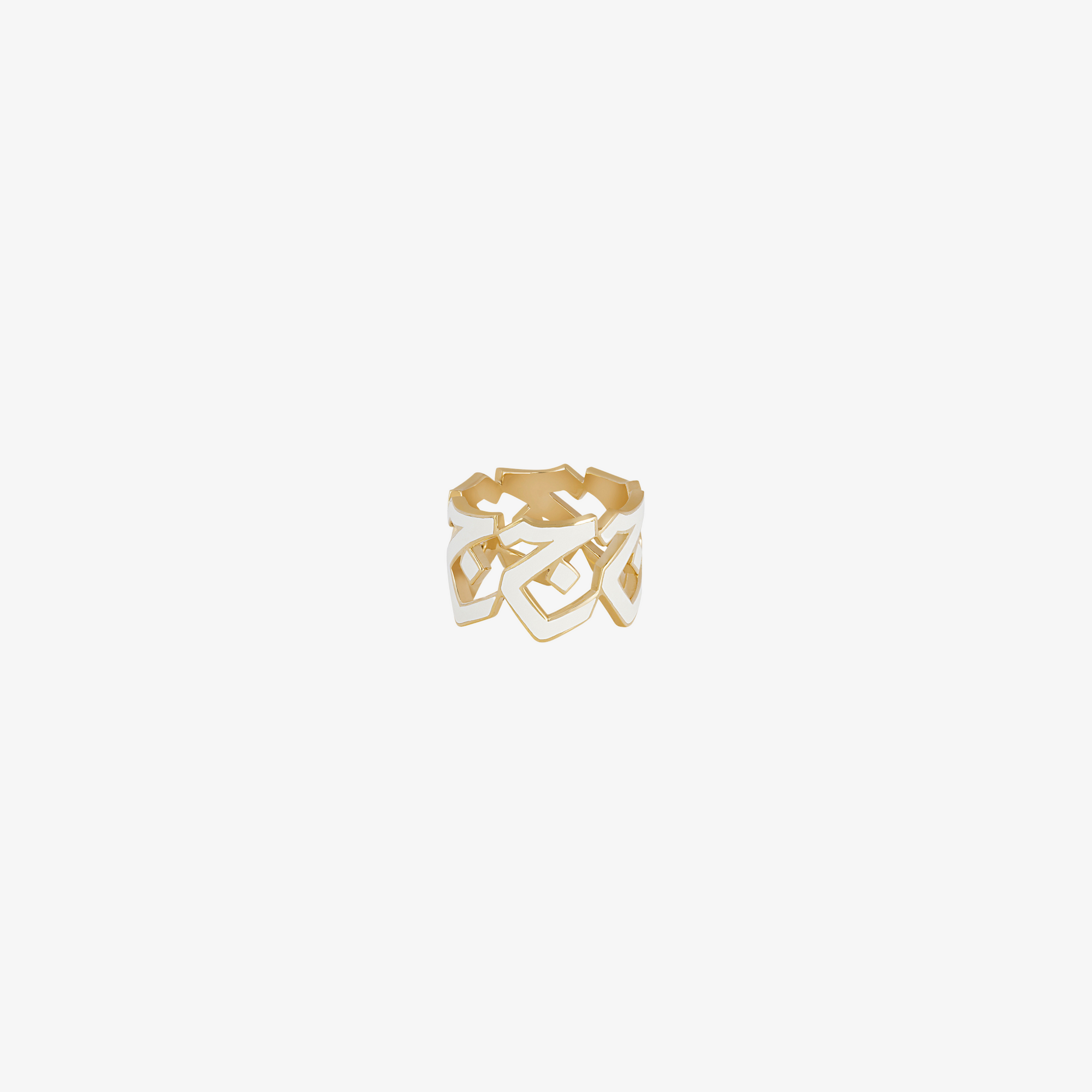 OULA - 18K Gold & Enamel Letter Ring