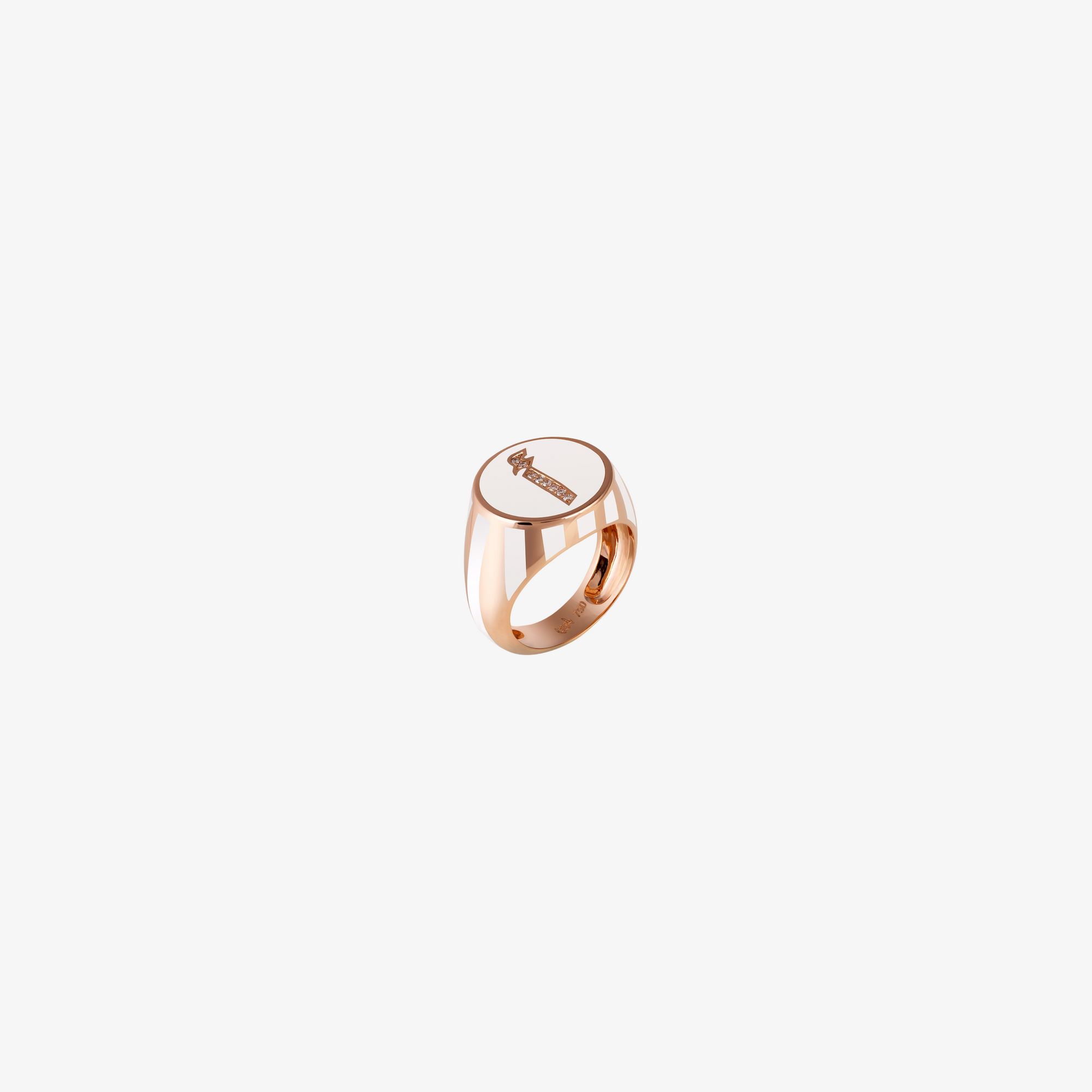 OULA - 18K Gold, Enamel & Diamond Striped Letter Ring