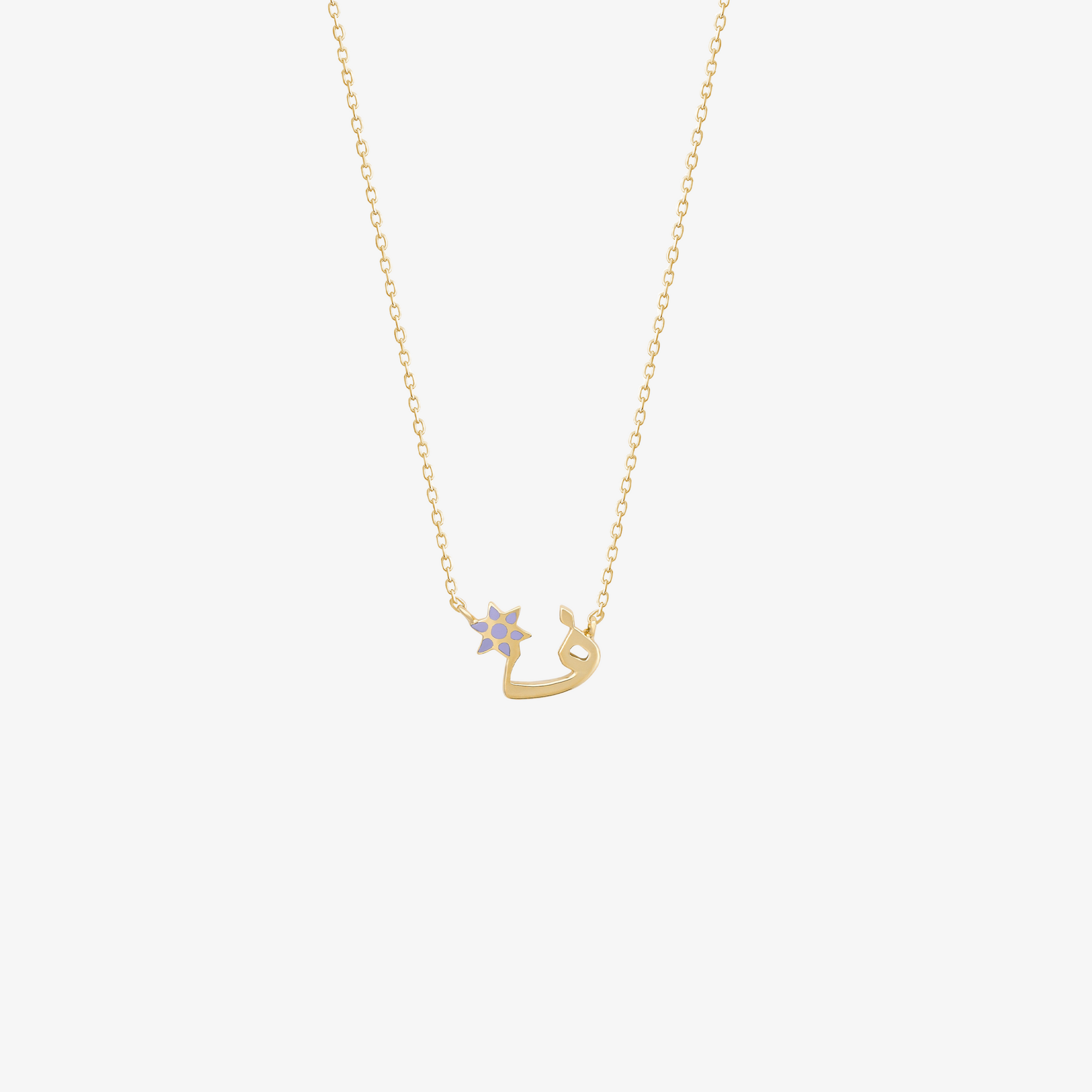 TINY BLING - 18K Gold, Enamel & Charm Letter Necklace