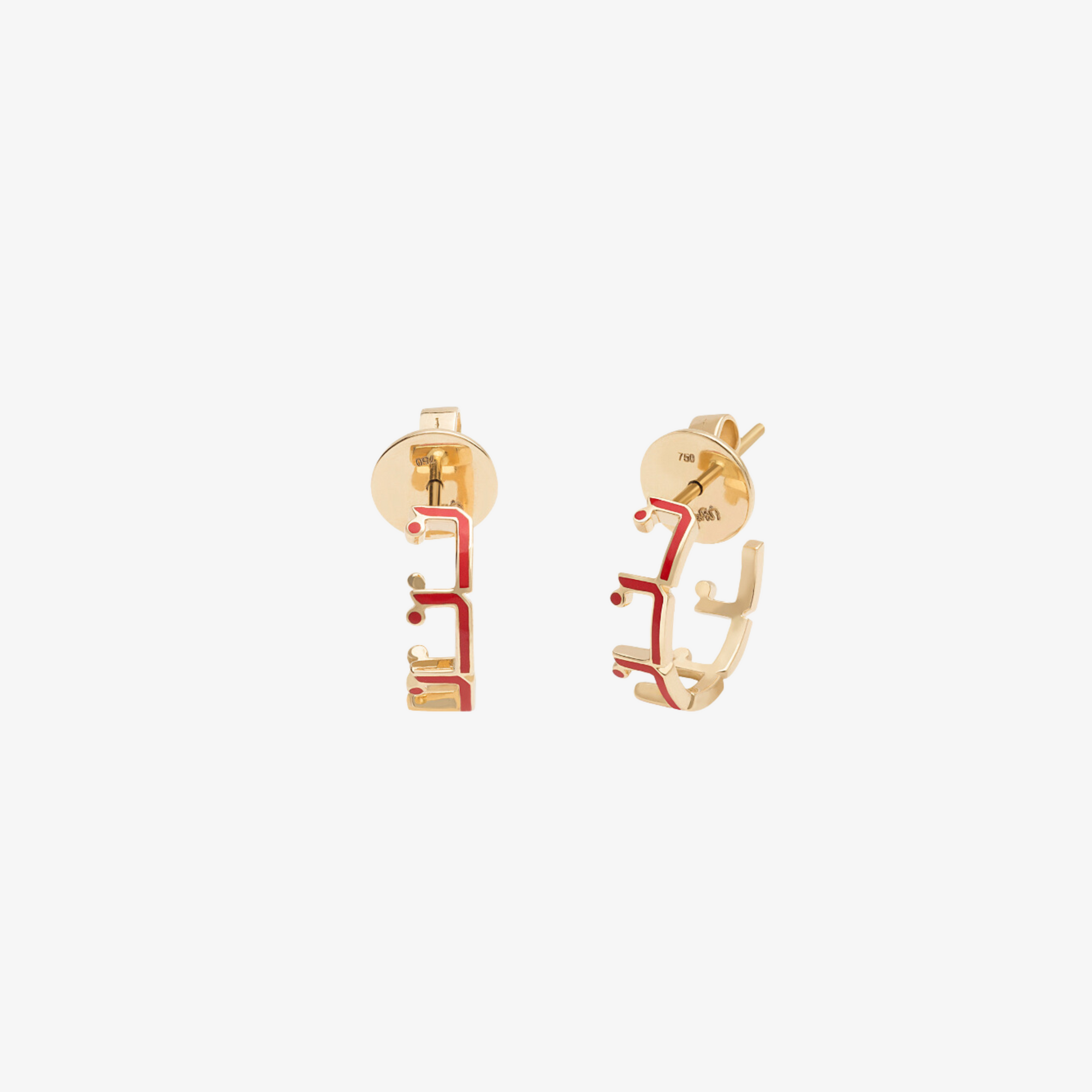 NASJ — Gold & Enamel Letter Earrings