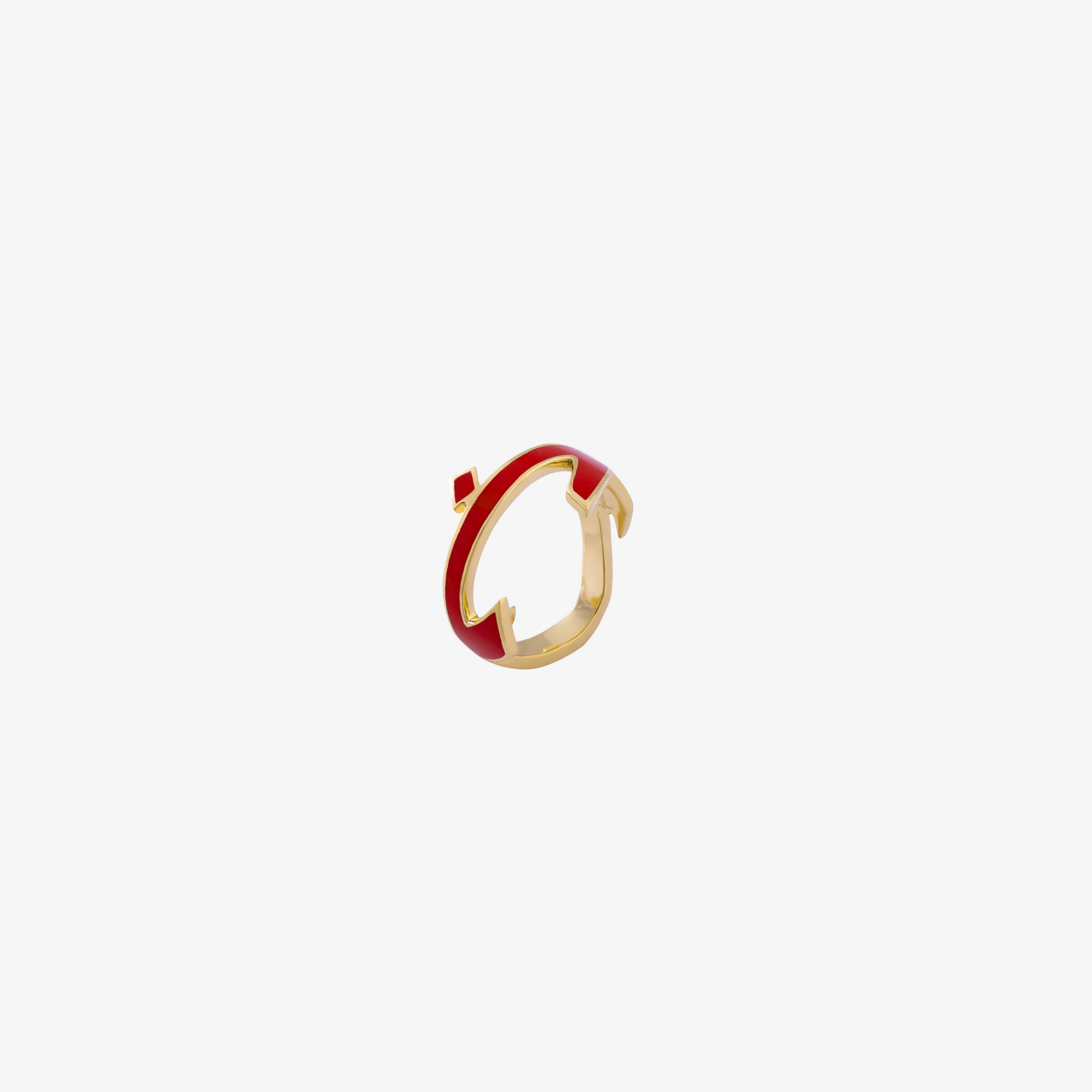 HOBBI - 18K Gold & Enamel "Love" Ring