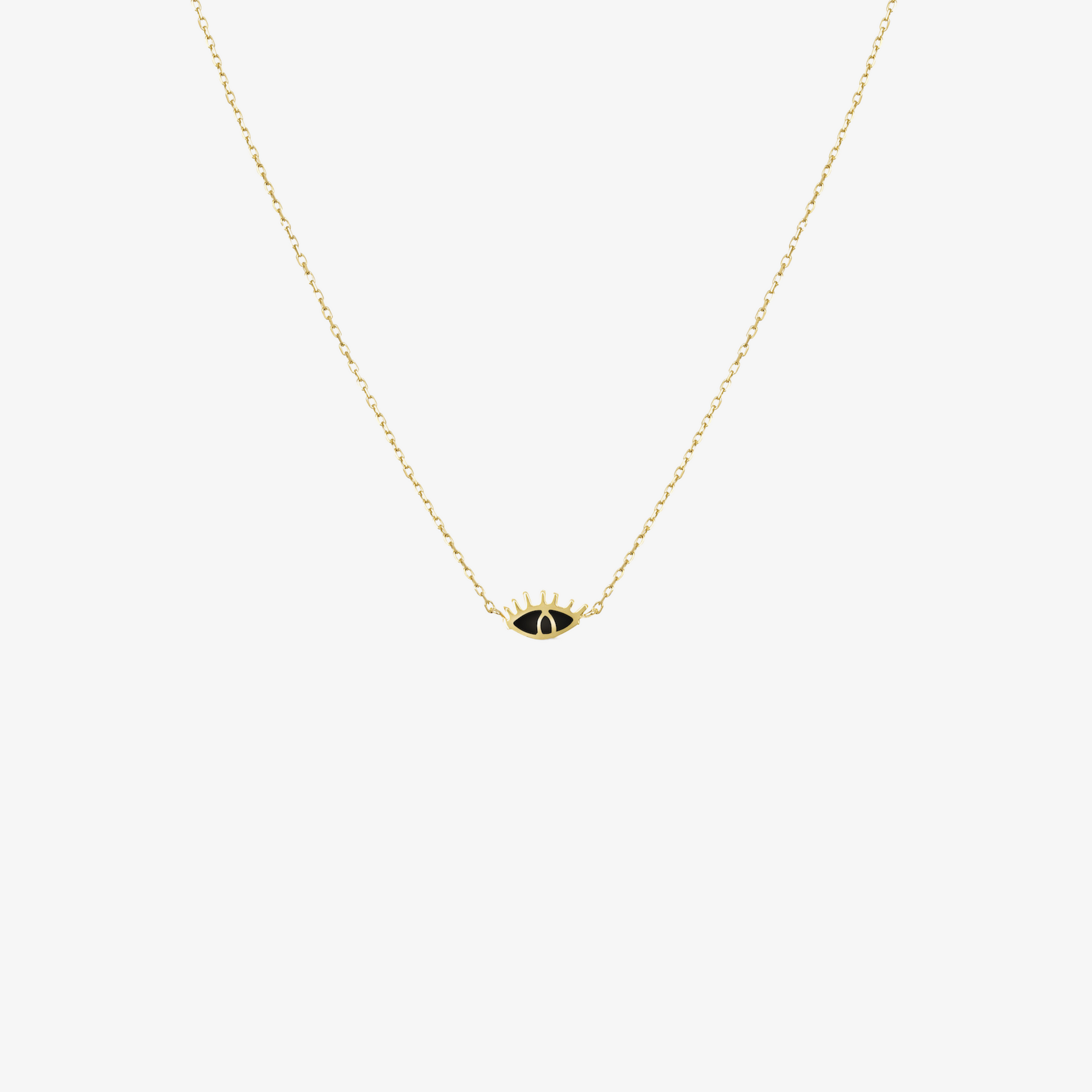 YA EIN - 18K Gold & Enamel Evil Eye Necklace