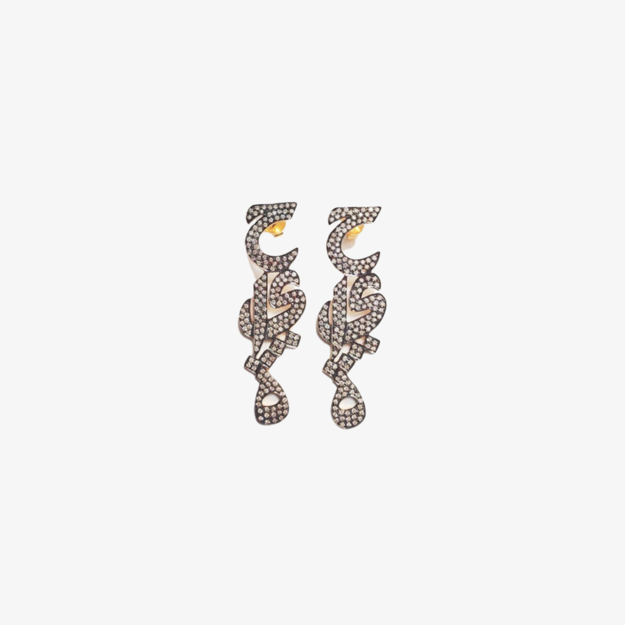 OULA — 18K Gold & Diamond Letter Earrings