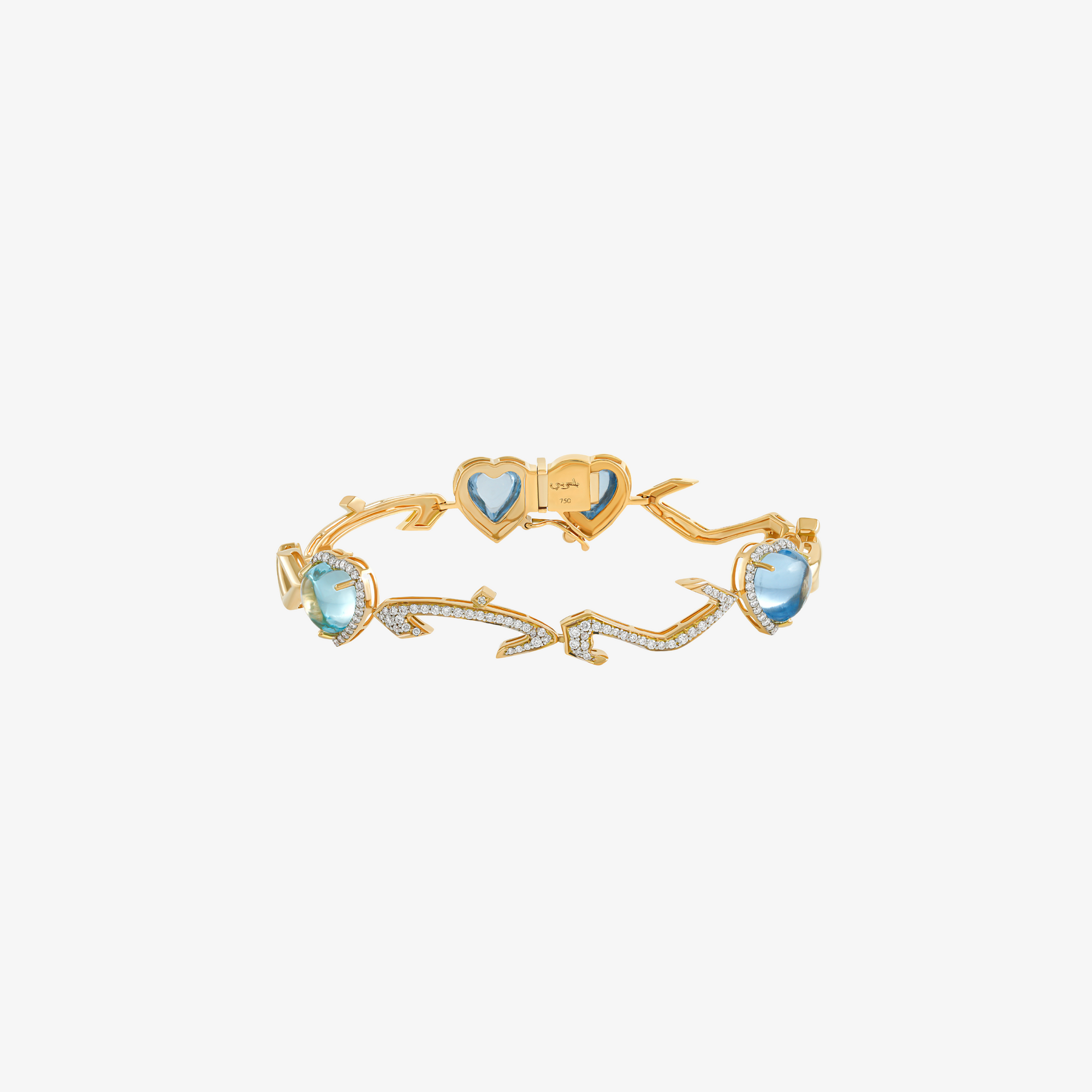 TAIM - Gold, Diamond & Blue Topaz "Love" Bracelet