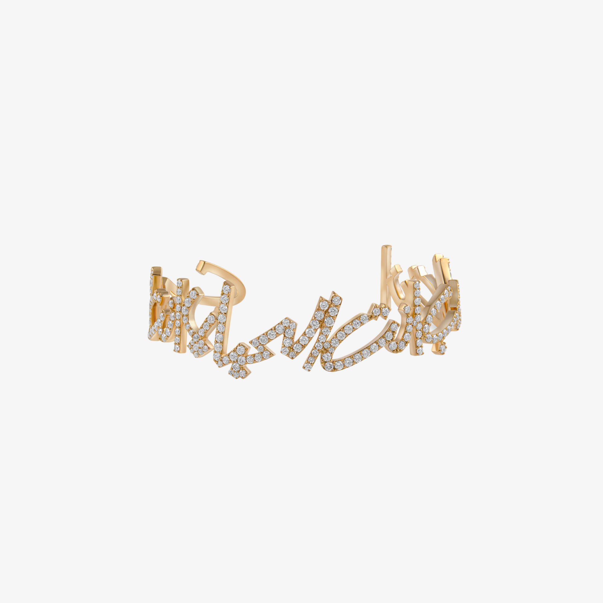 OULA — 18K Gold & Diamond Word Cuff