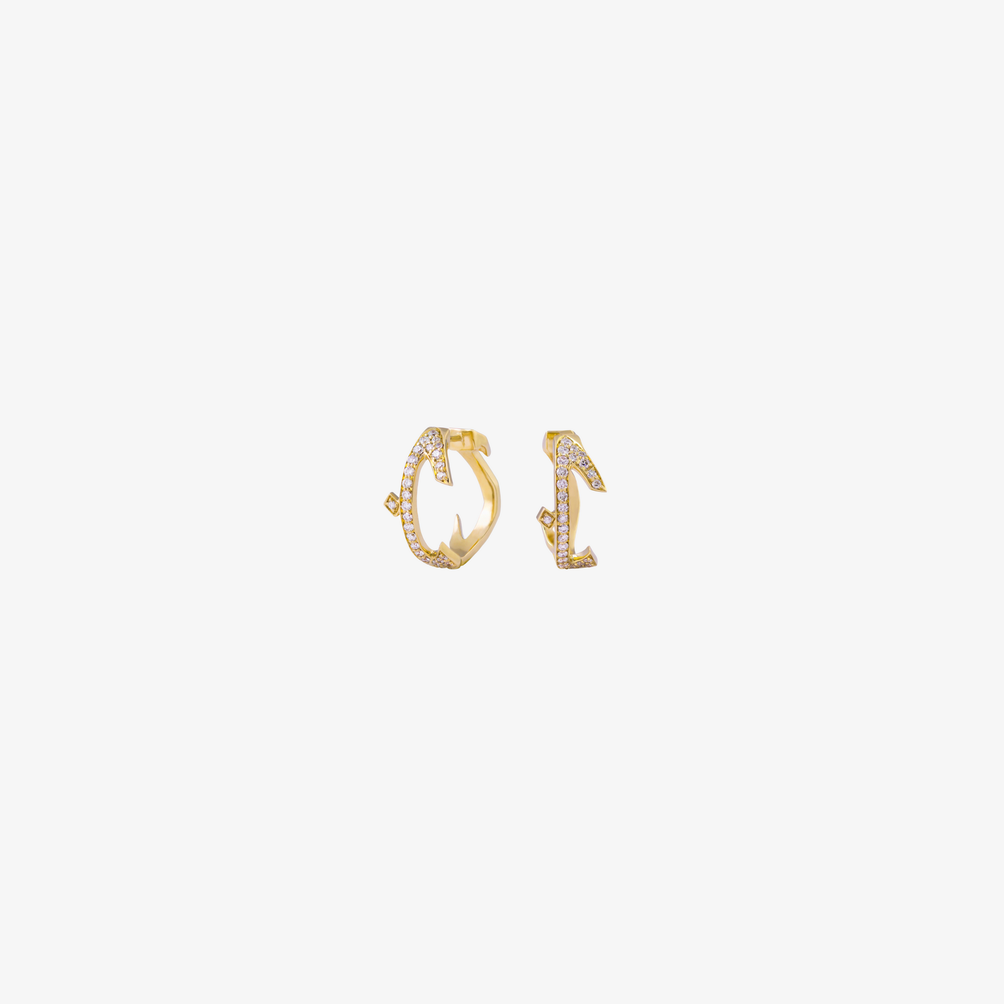 HOBBI - 18K Circle Diamond “Love” Earrings