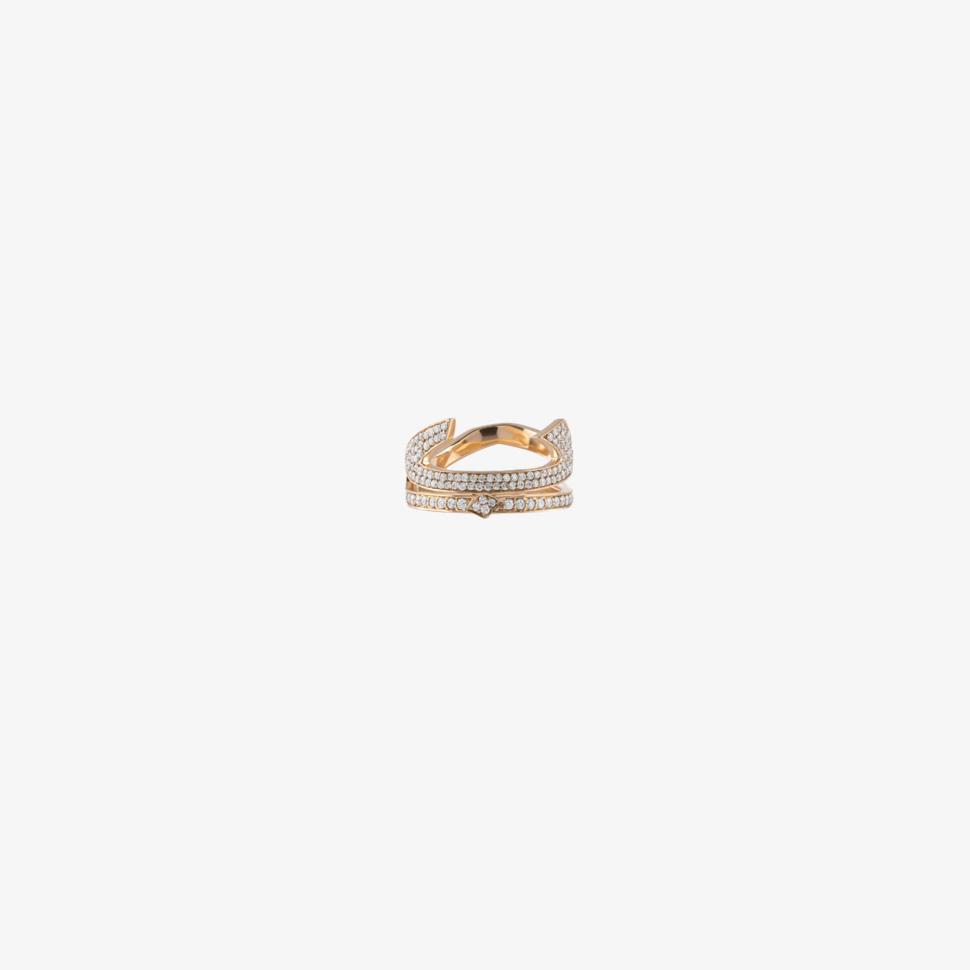 HOBBI - 18K Diamond “Love” Ring in Borderless Gold