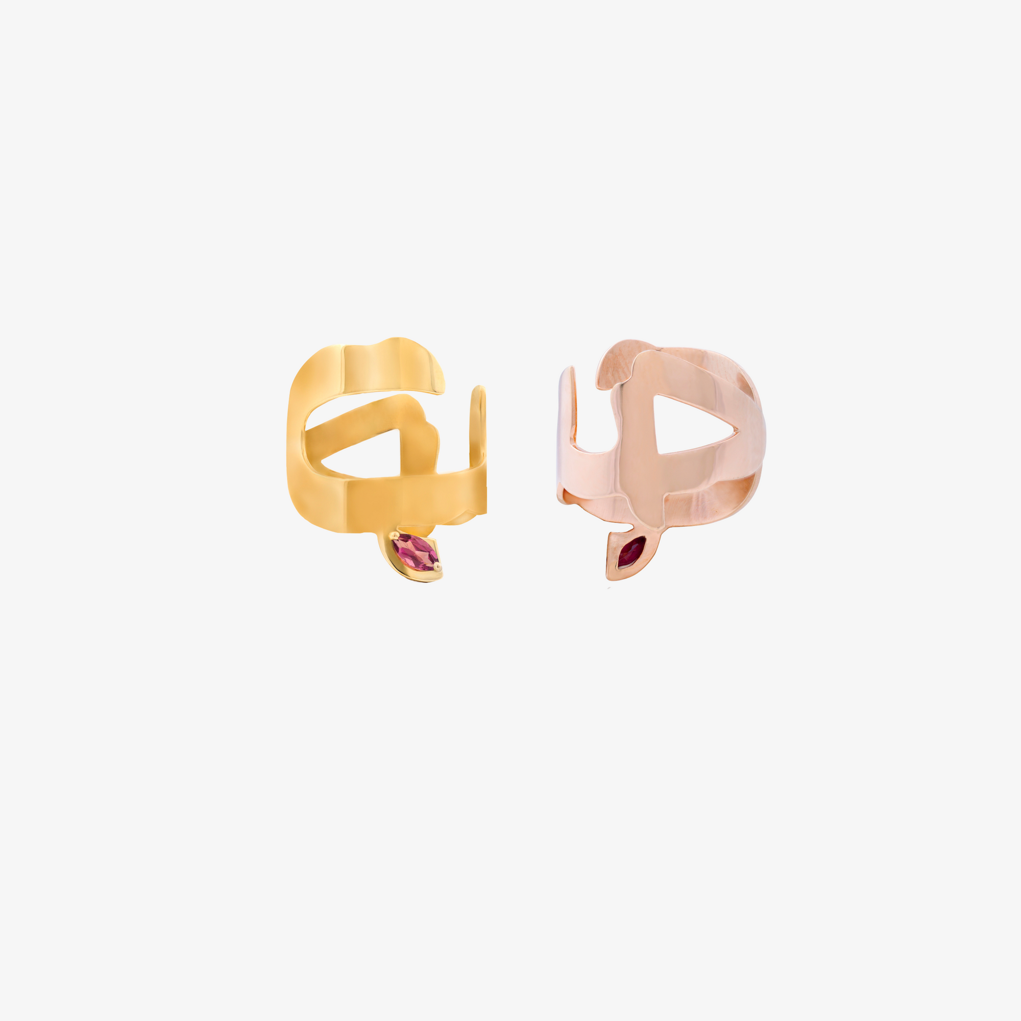 HOBB - 18K Gold & Rhodolite "Love" Ring