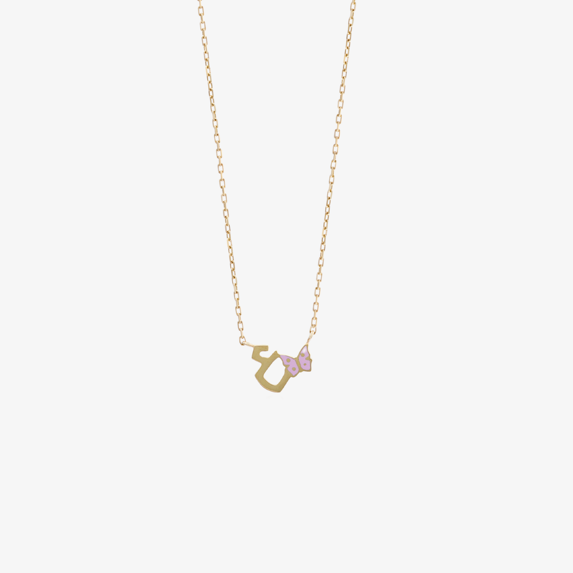 TINY BLING - Gold, Enamel & Charm Letter Necklace