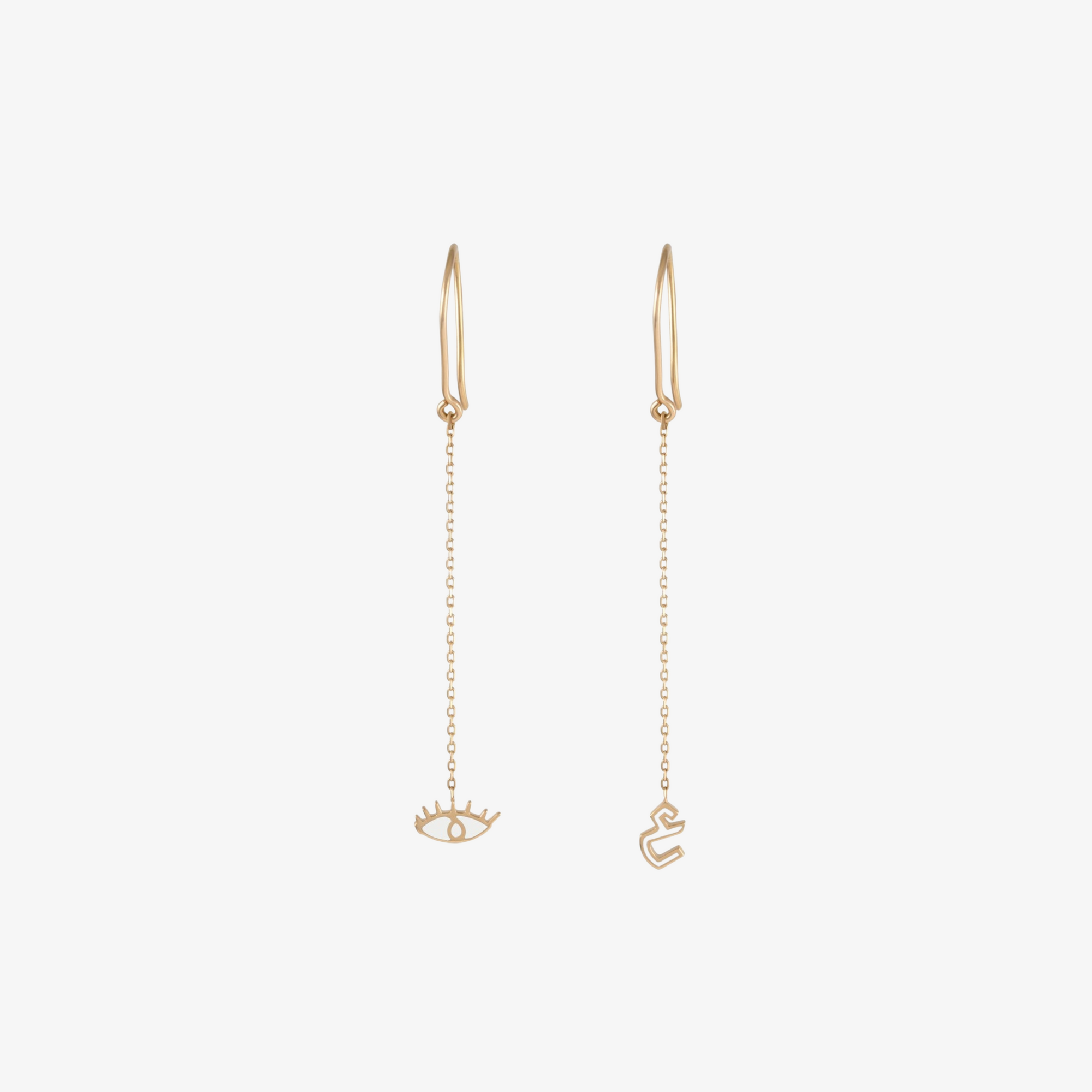 OULA - Gold & Enamel Letter Earrings