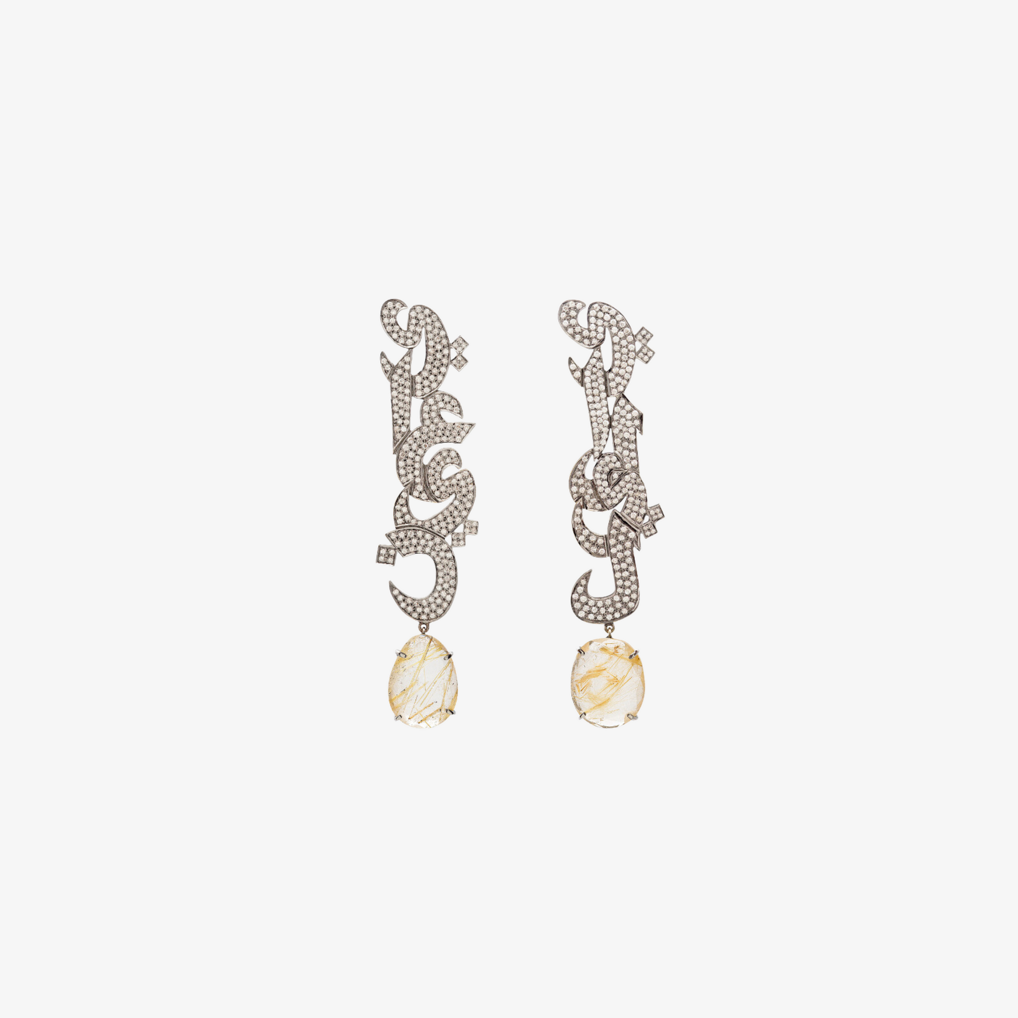 OULA - 18K Gold & Diamond Stone Earrings