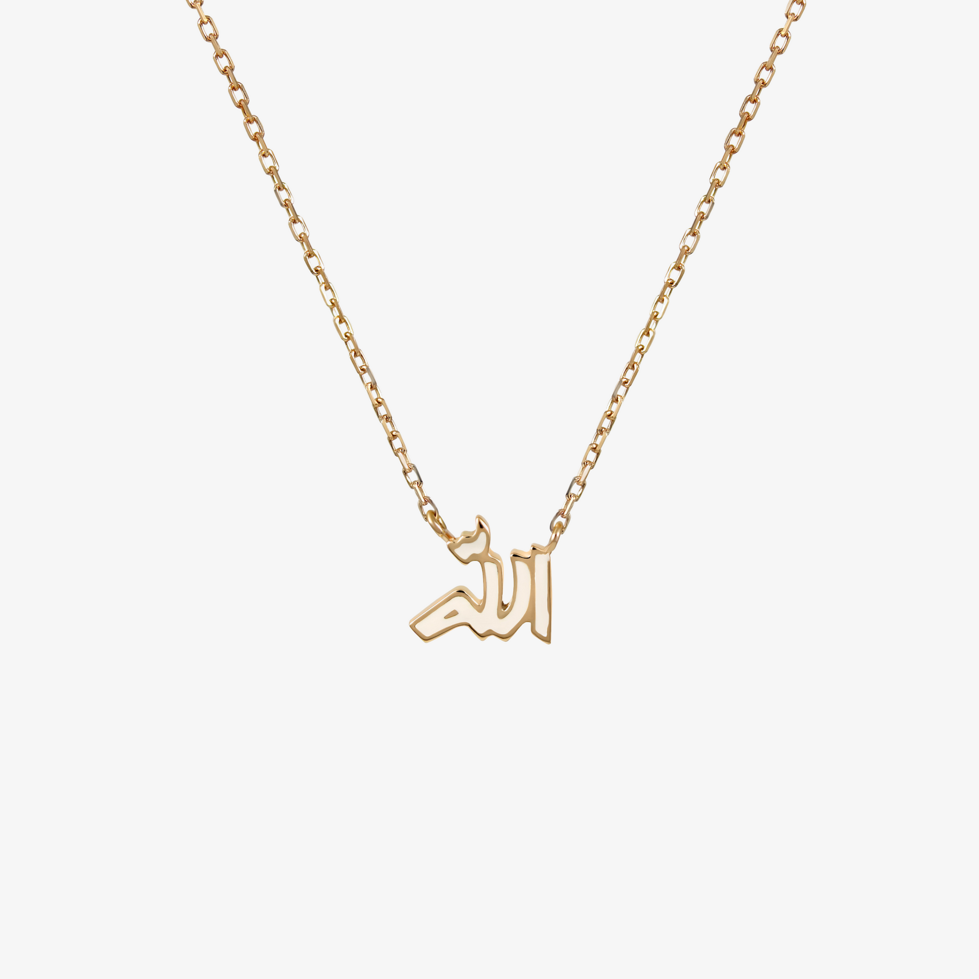 OULA - 18K Gold & Enamel "Allah" Necklace