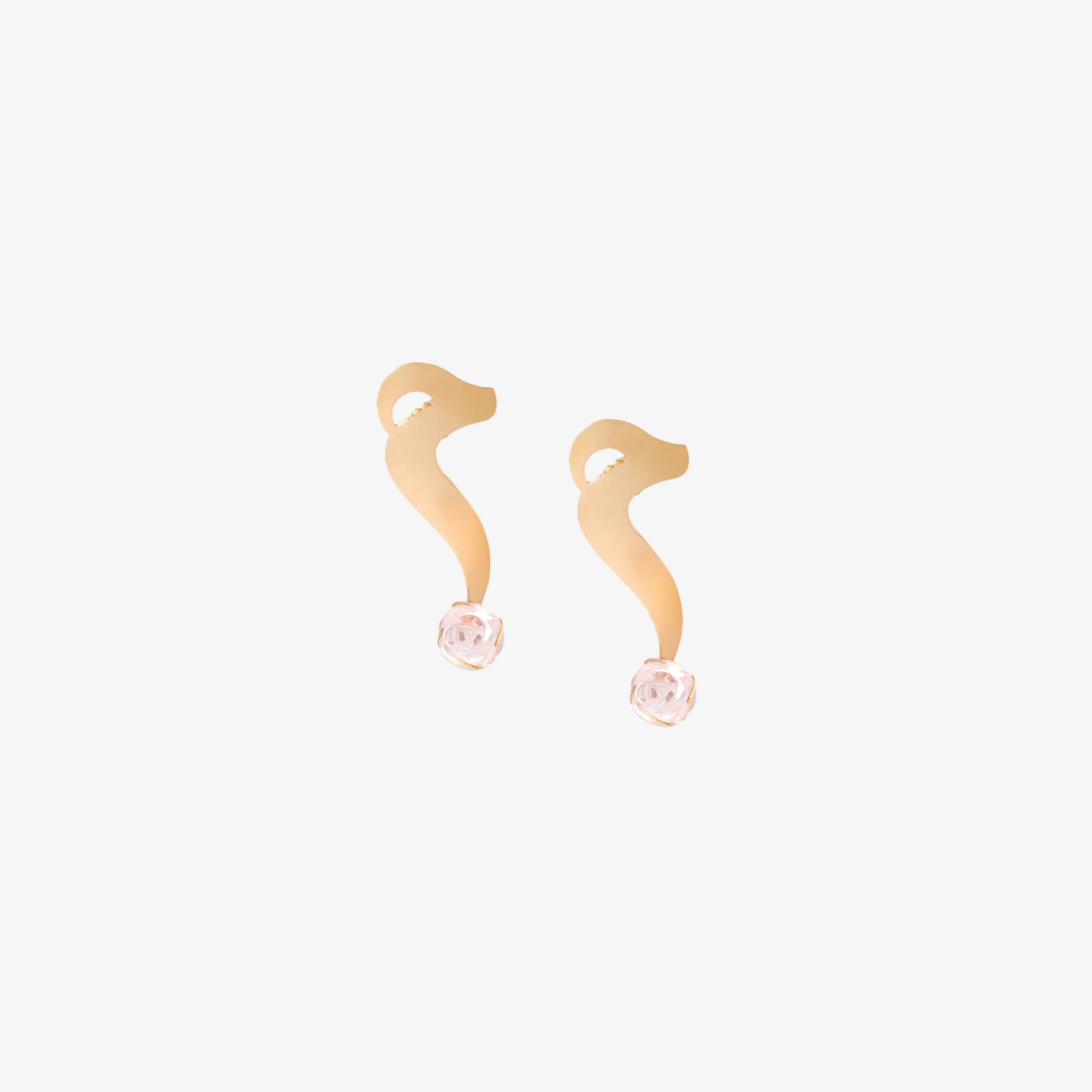OULA - Gold & Citrine Stone Letter Earrings