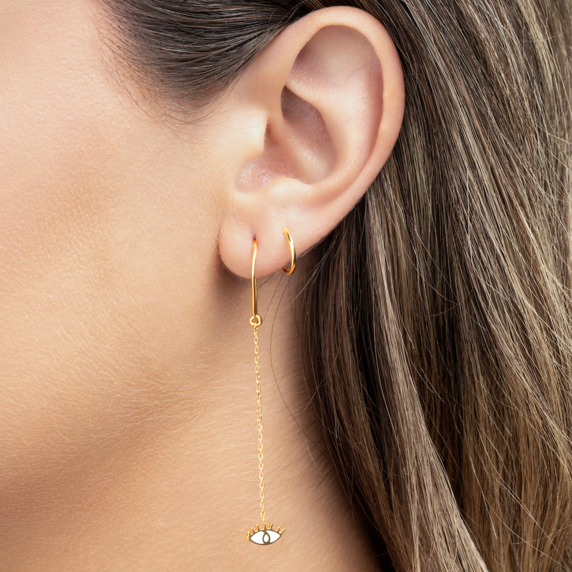 OULA - Gold & Enamel Letter Earrings