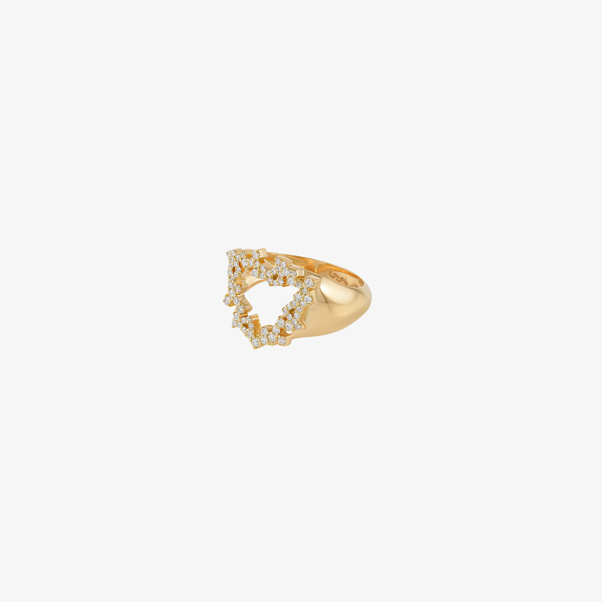 HOBB — Gold & Diamond "Love" Ring