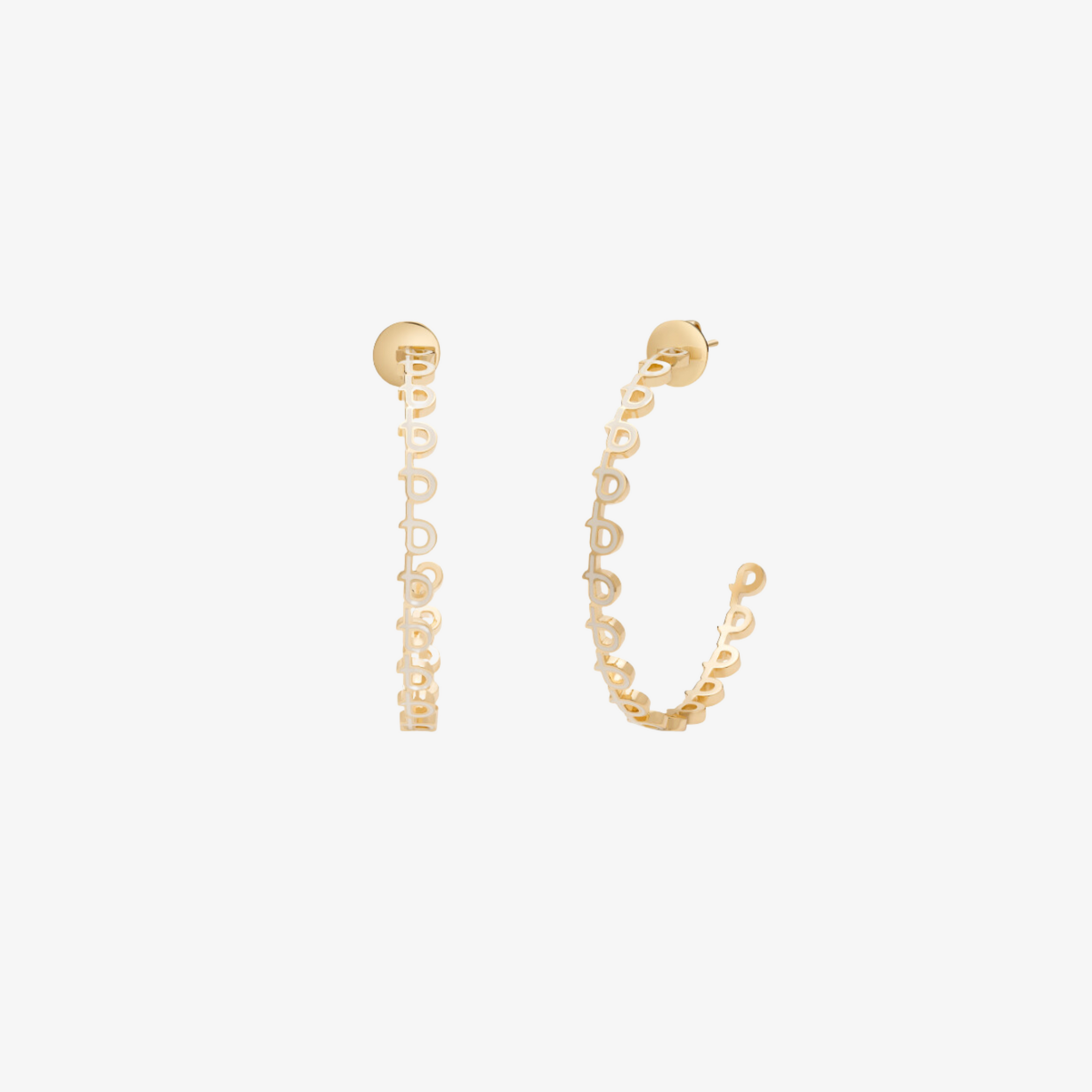 NASJ - Gold Letter Hoop Earrings . Big Model