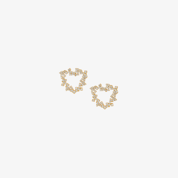 HOBB - 18K Gold & Diamond "Love" Earrings