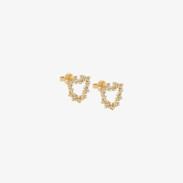 HOBB - Gold & Diamond "Love" Earrings