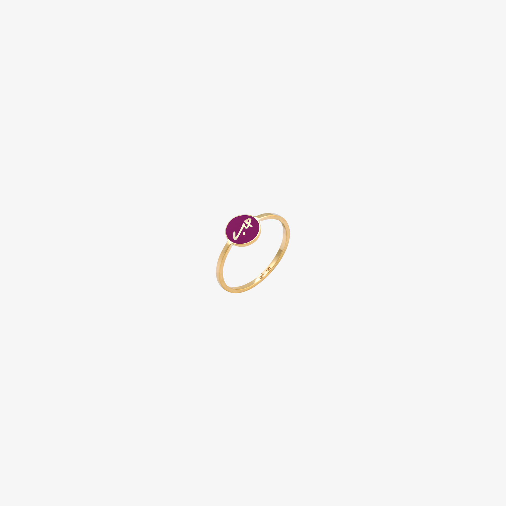 OULA  — Gold & Enamel Coin Shaped "Love" Ring