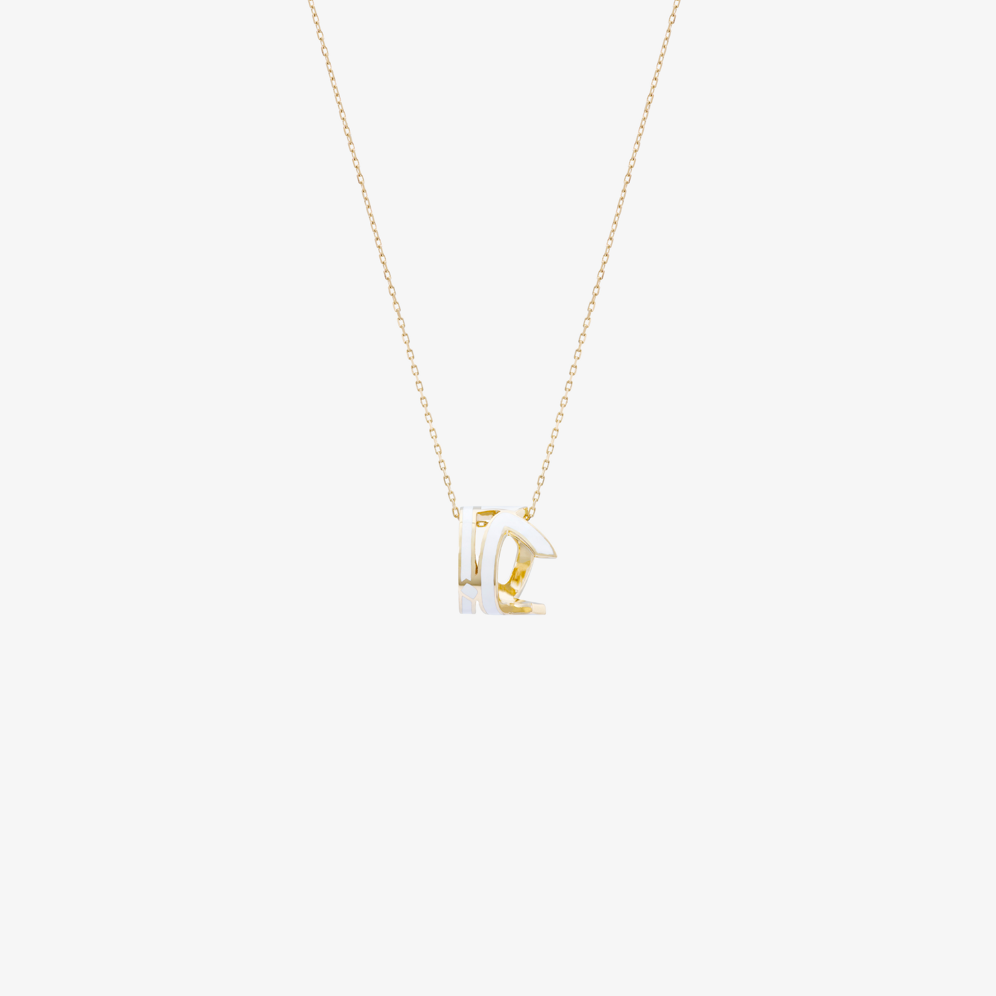HOBBI - 18K Gold & Enamel "Love" Necklace