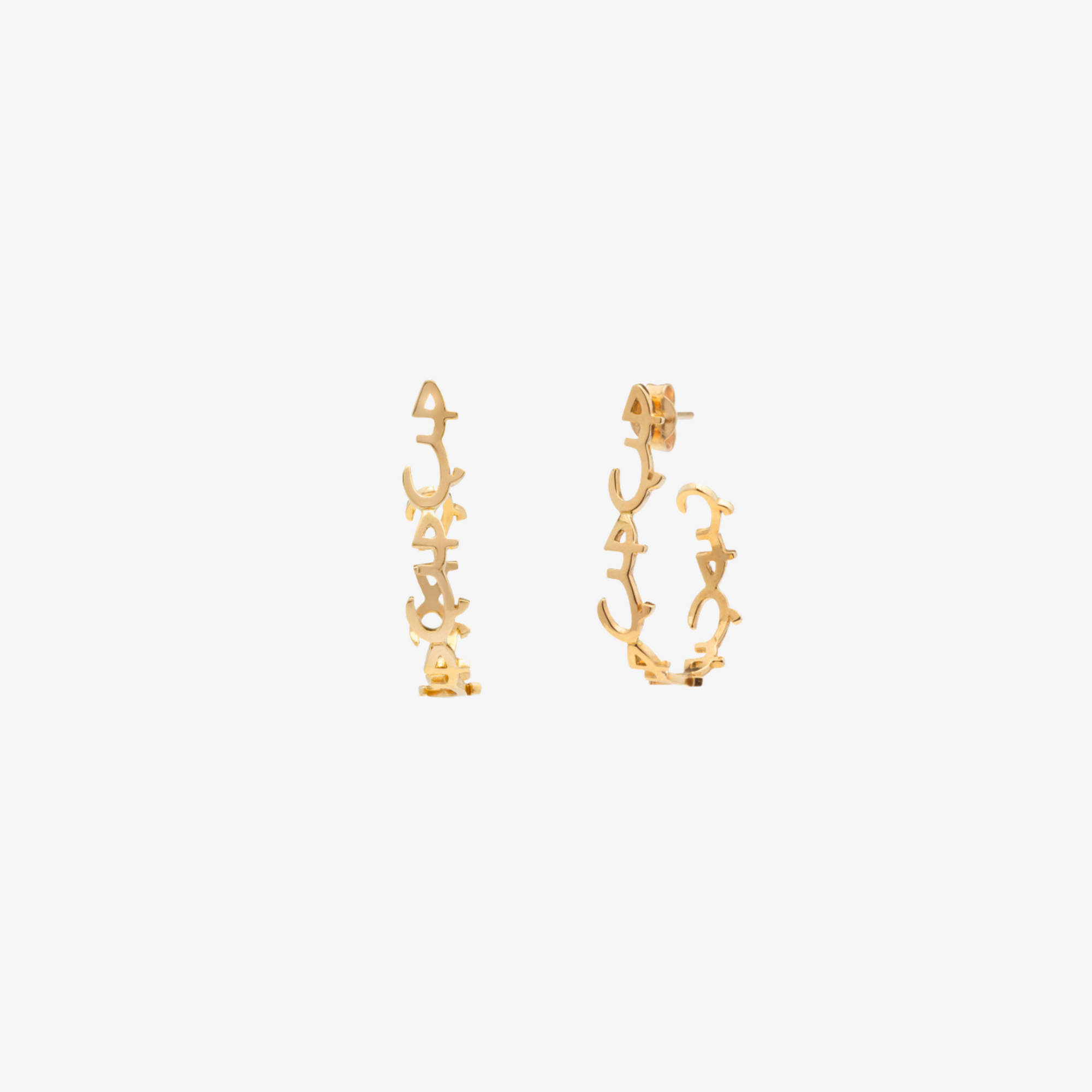 HOBB — Gold "Love" Earrings