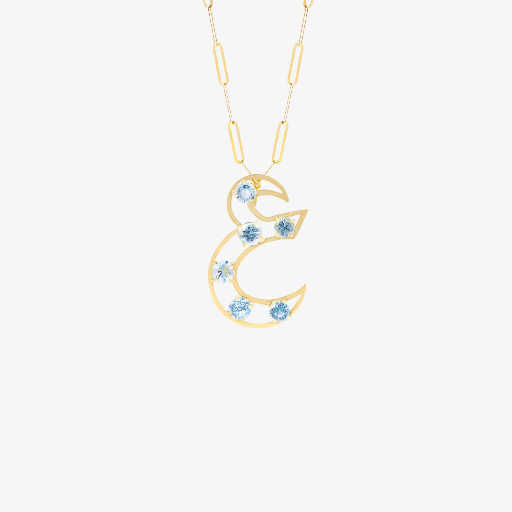 OULA - Gold Frame Necklace with Topaz Stone
